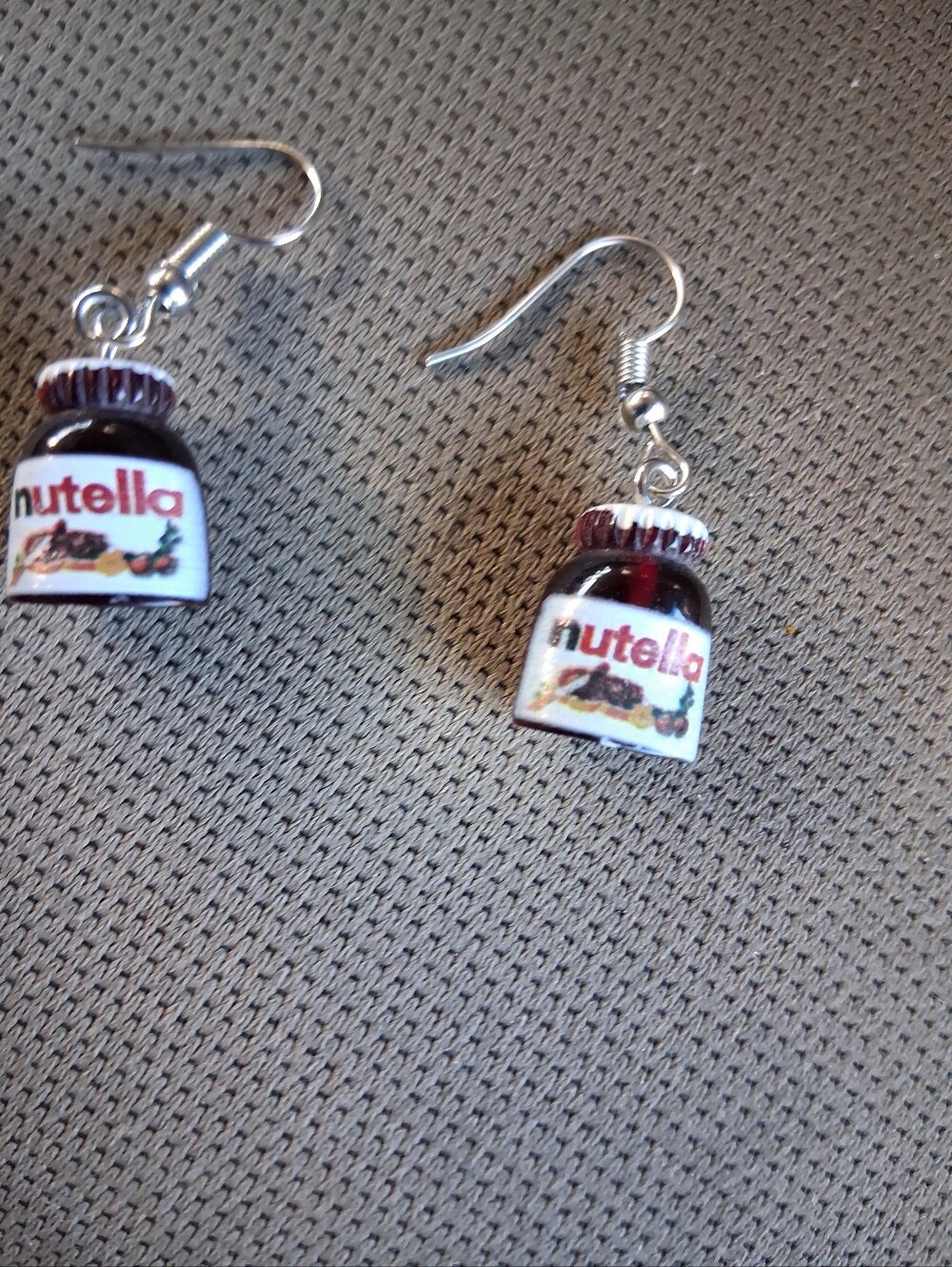 Nutella Dangle Earrings - Silver Hooks